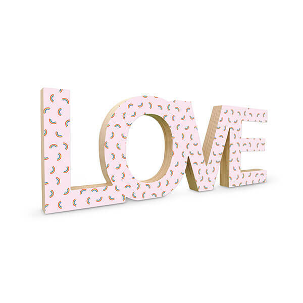 Personalised Standing Wooden Word Love with your design
